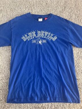 Duke Blue Devils Blue Vintage Graphic Crewneck T-Shirt